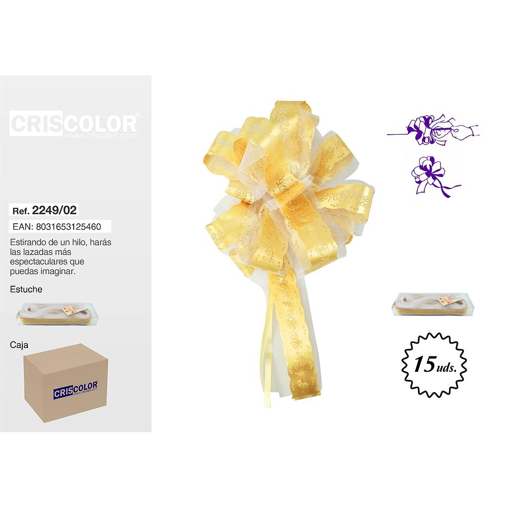 LAZO AUTOMATICO TELA 50MM AMARILLO GRANEL (Caja 15 und.)