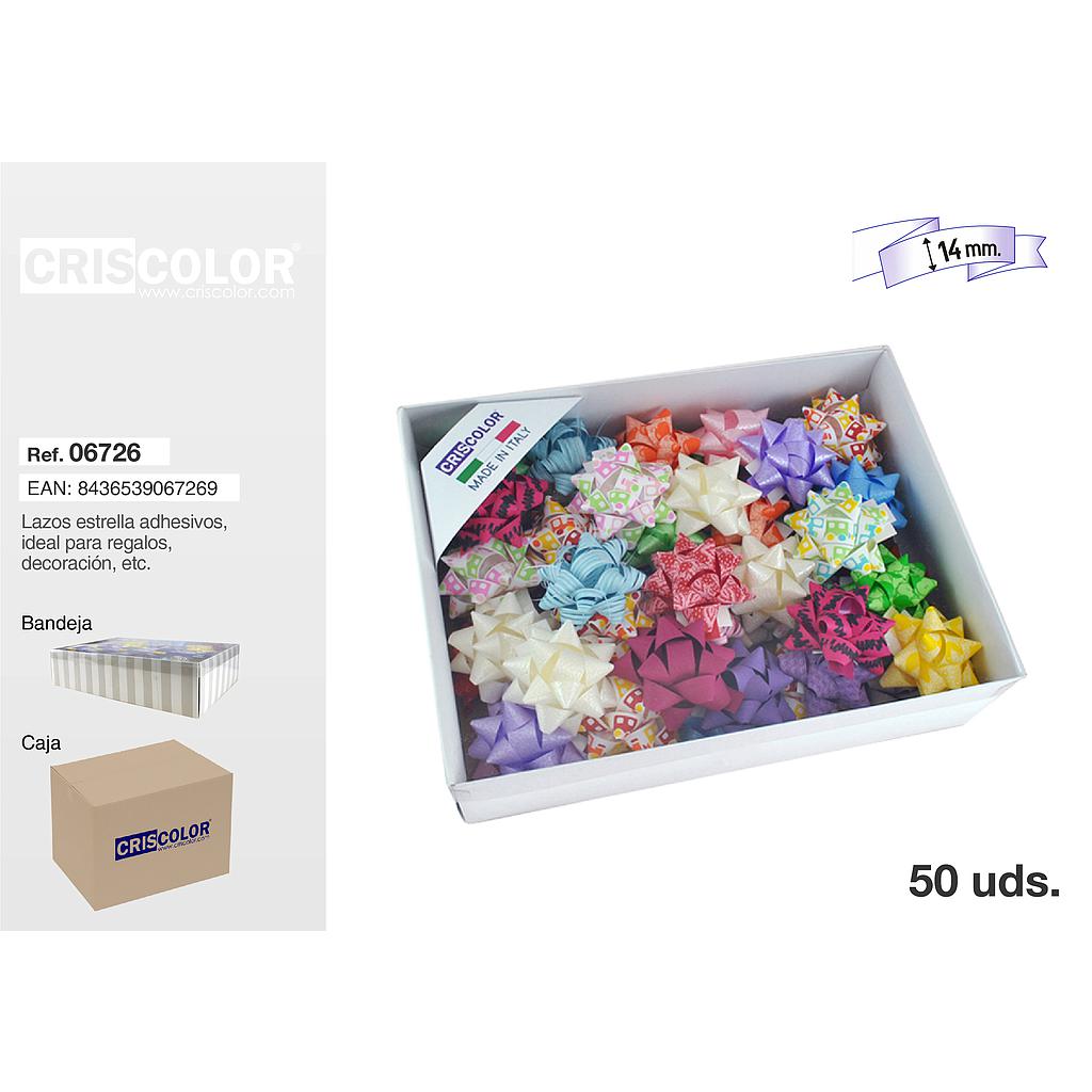 LAZOS ESTRELLA ADHESIVOS 14MM  (Precio Unitario)