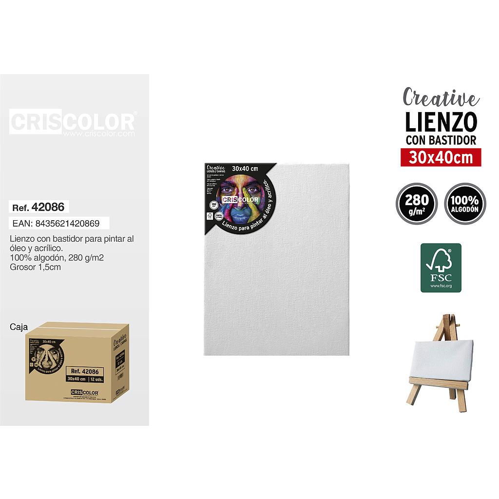 LIENZO PARA PINTAR 30X40CM (Caja 12Und).