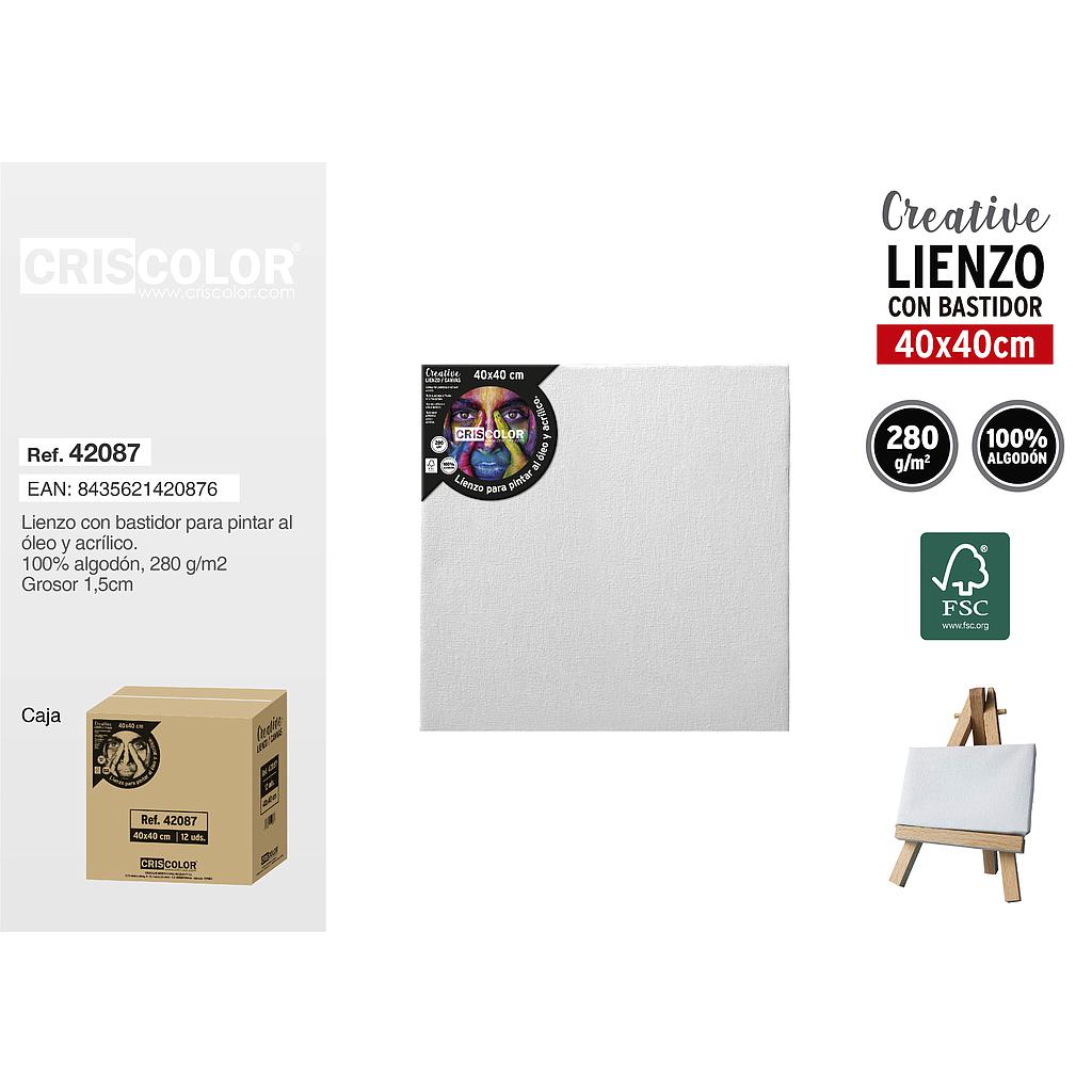 LIENZO PARA PINTAR 40X40CM (Caja 12Und).