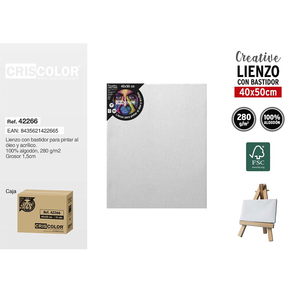 LIENZO PARA PINTAR 40X50CM (Caja 12Und).