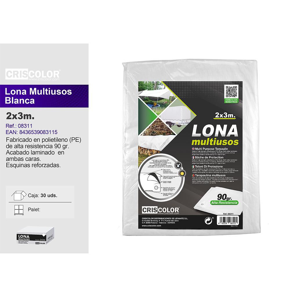 LONA MULTIUSO 2X3M BLANCA