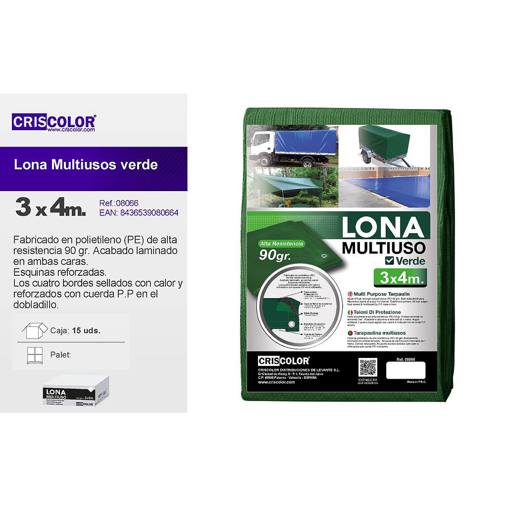 LONA MULTIUSO 3X4M VERDE