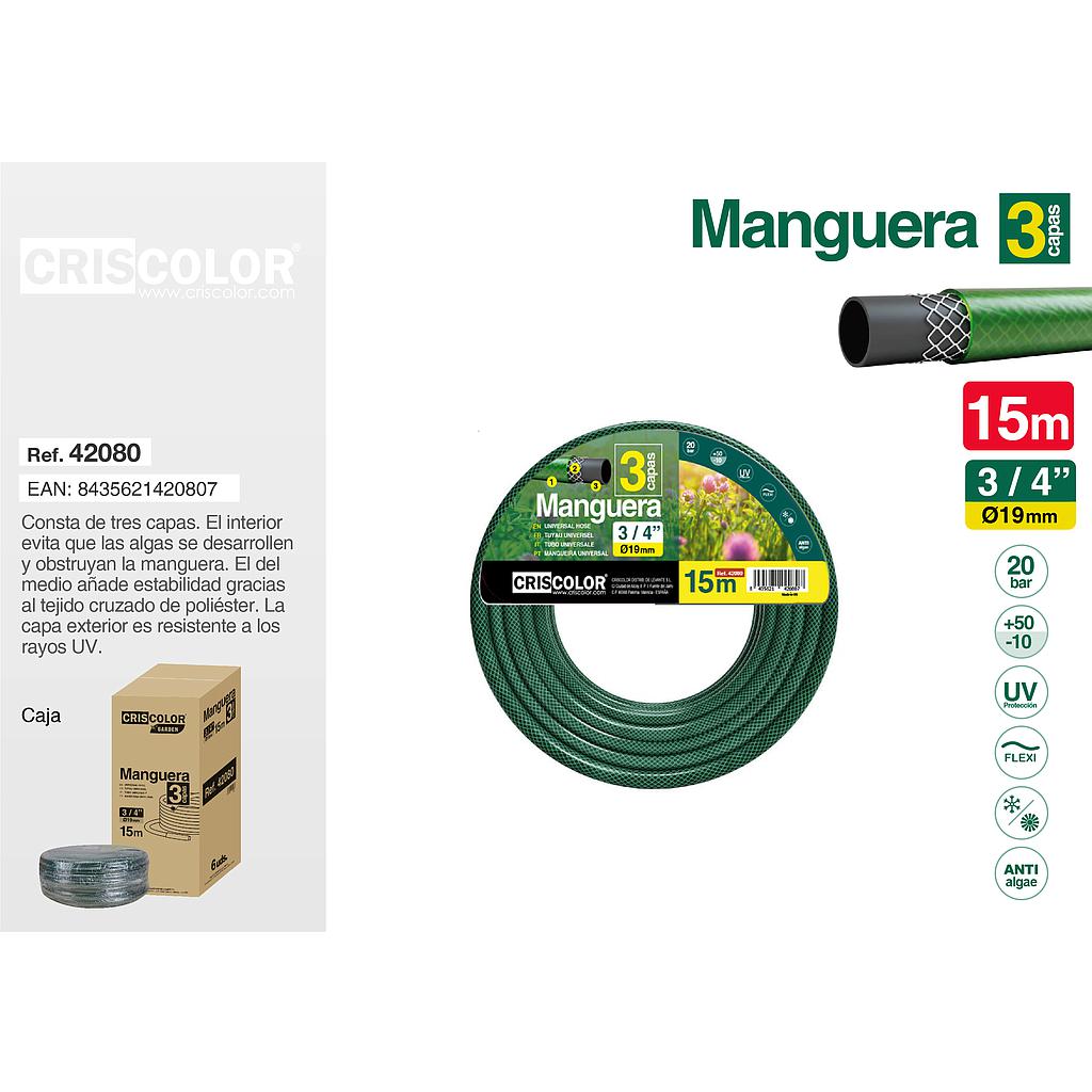 MANGUERA 15M 3/4"