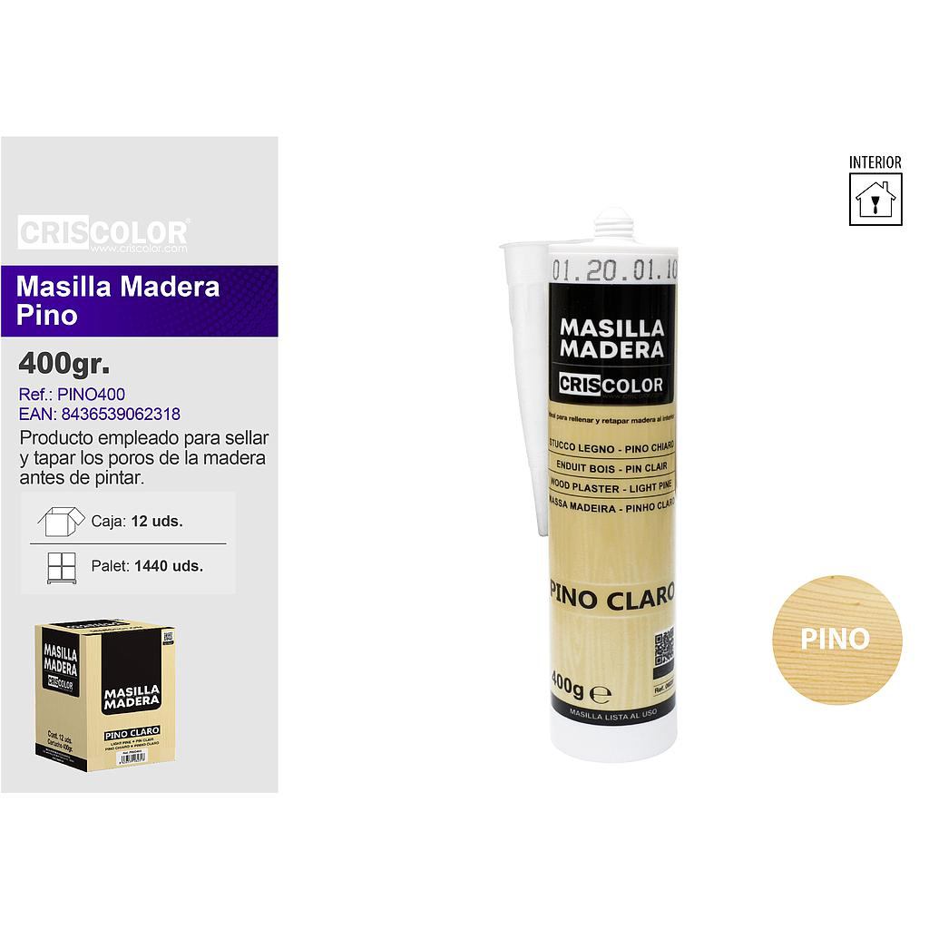 MASILLA MADERA PINO CLARO 400G (Caja de 12Und).