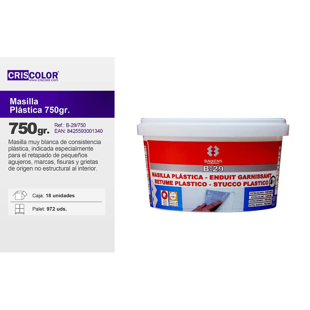 MASILLA PLASTICA 750G (Caja de 18Und).