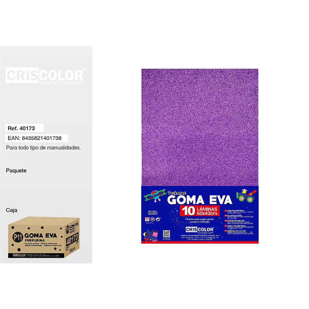 P11 GOMA EVA PURPURINA 40X60CM MORADO PAQ.10UDS (Precio unitario).