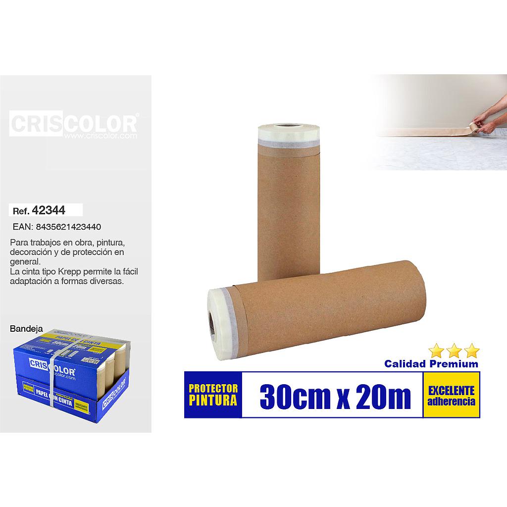 ROLLO PAPEL CINTA KREPP 30CMX20M (Precio Unitario)