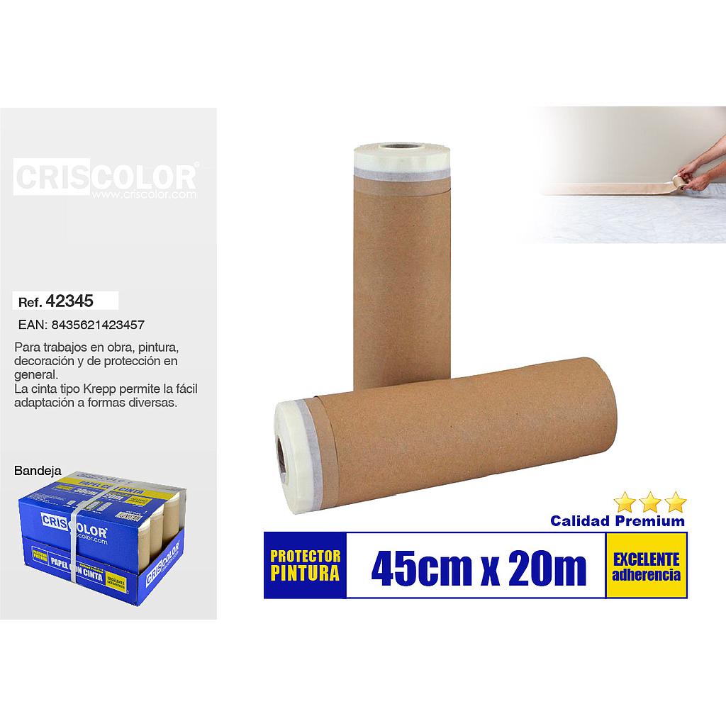 ROLLO PAPEL CINTA KREPP 45CMX20M (Precio Unitario)