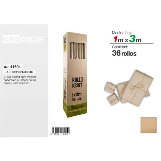 PAPEL KRAFT PRIMERA 100CMX3MTS (Caja 36 Und).