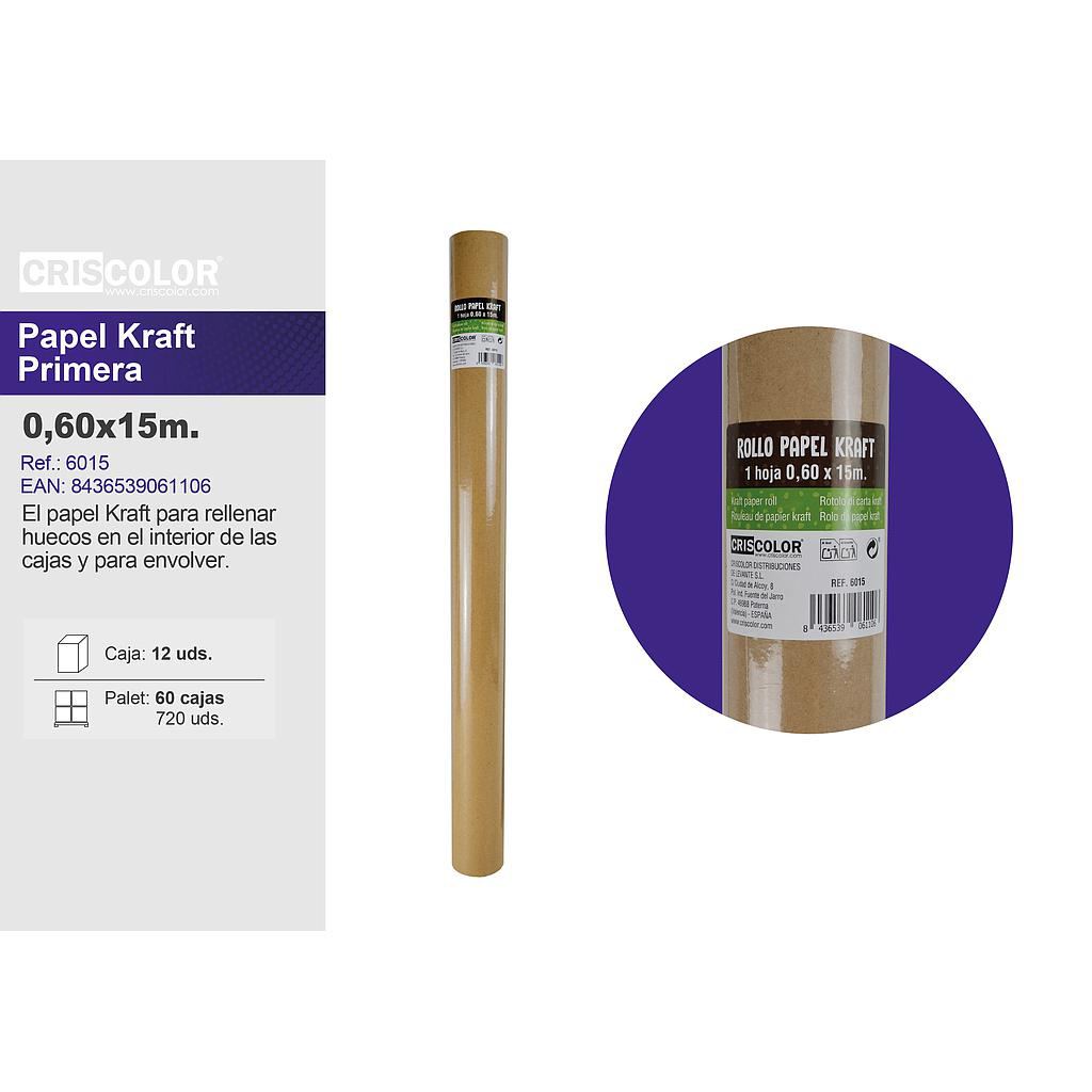 PAPEL KRAFT PRIMERA 60CMX15M (Caja 12 Und).