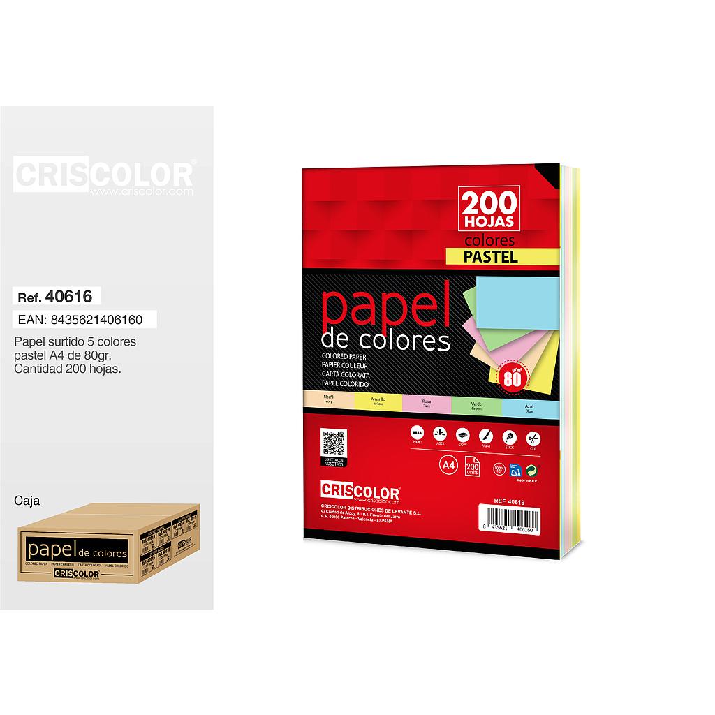 PAQUETE DIN A4 COLOR PASTEL 200 HOJAS