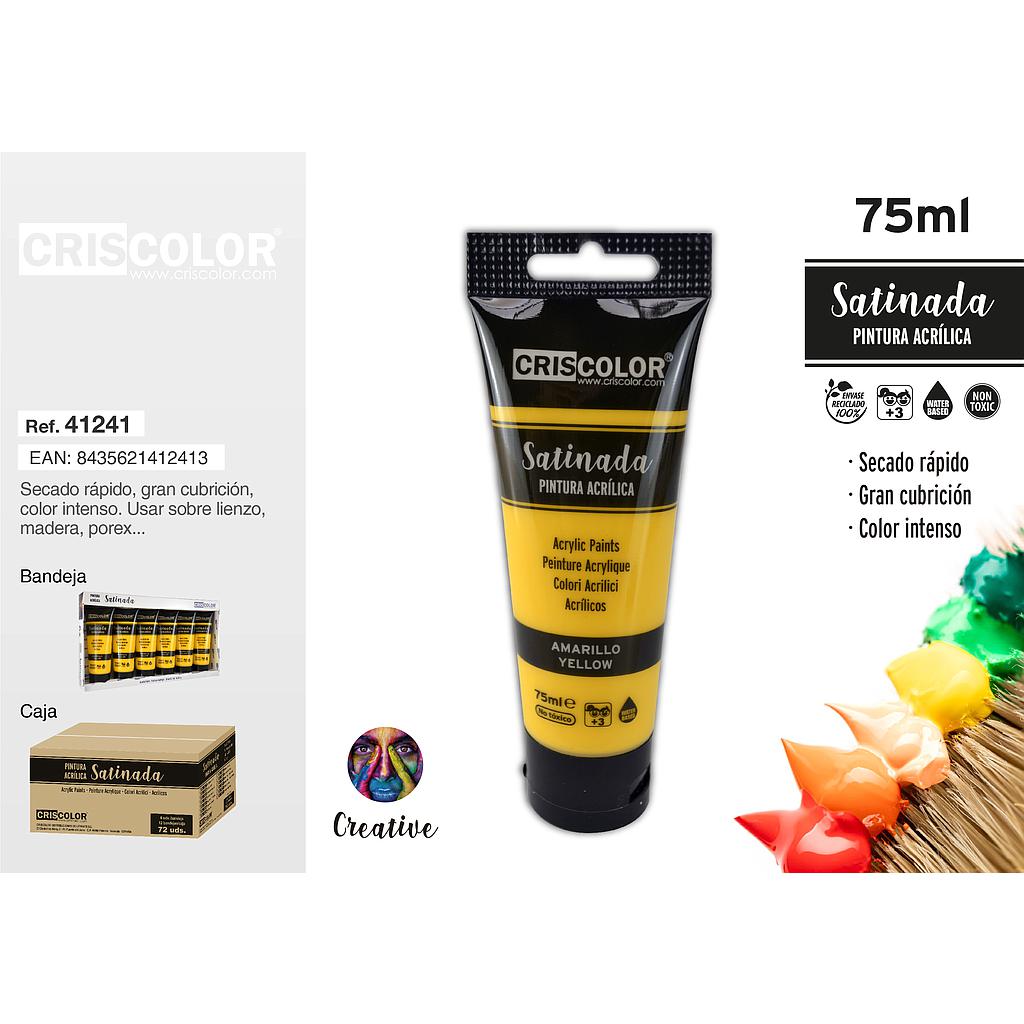 PINTURA ACRILICA TUBO 75ML AMARILLO (Precio Unitario)