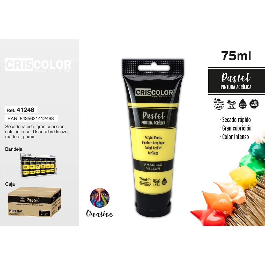 PINTURA ACRILICA TUBO 75ML PASTEL AMARILLO (Precio Unitario)