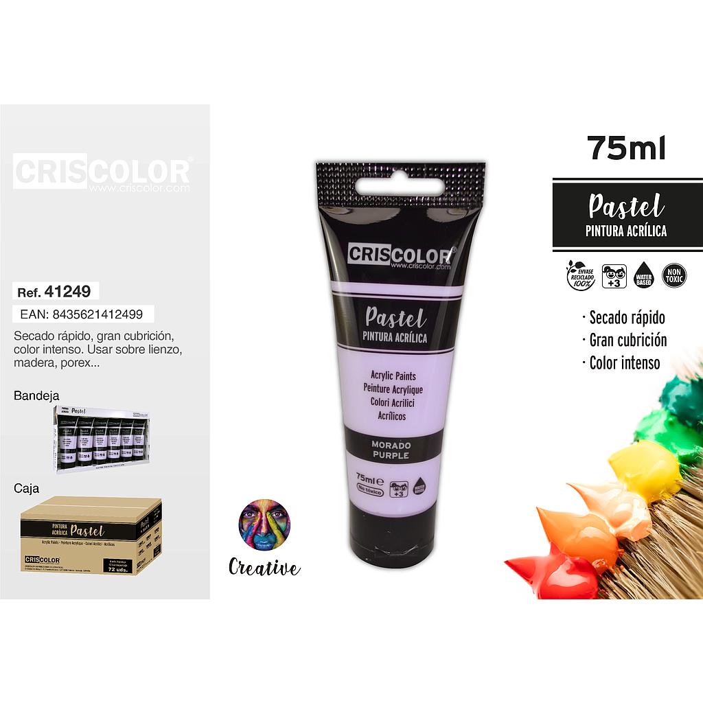 PINTURA ACRILICA TUBO 75ML PASTEL MORADO (Precio Unitario)