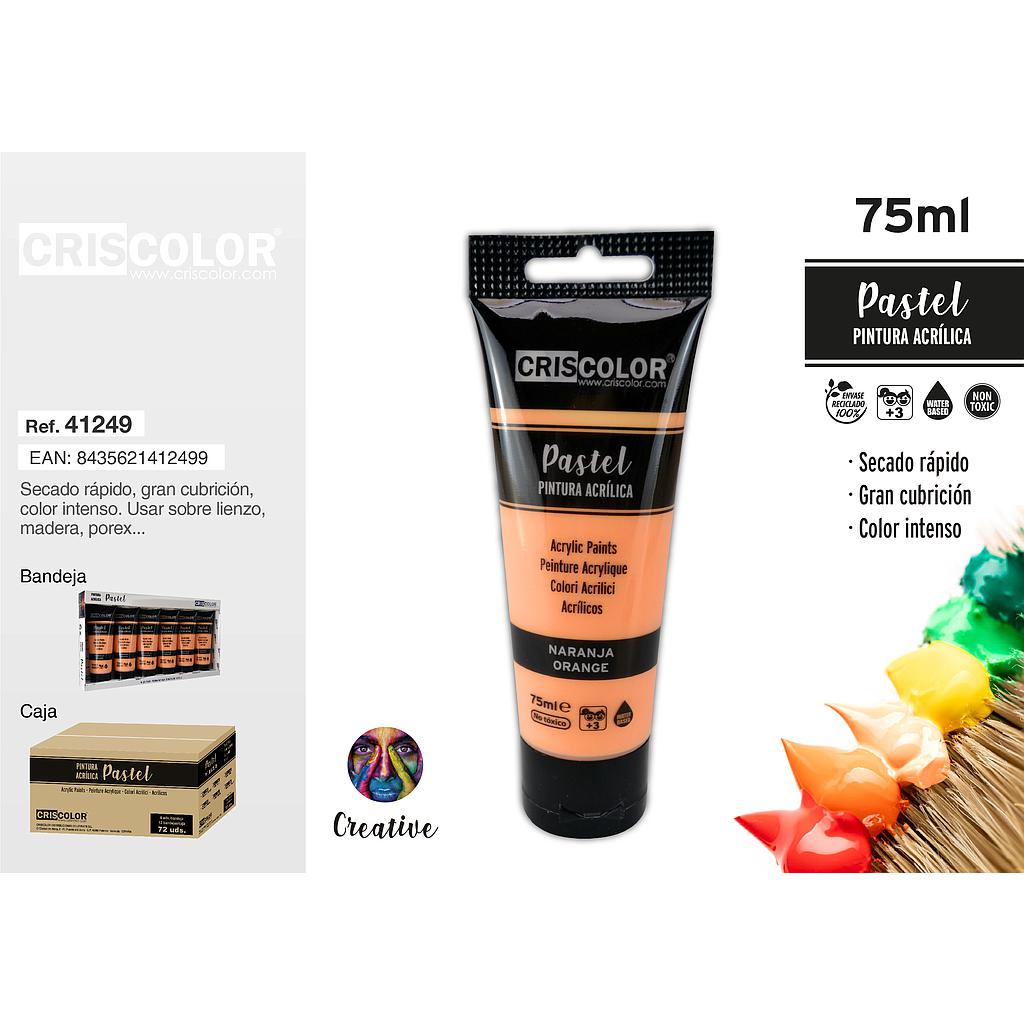 PINTURA ACRILICA TUBO 75ML PASTEL NARANJA (Precio Unitario)