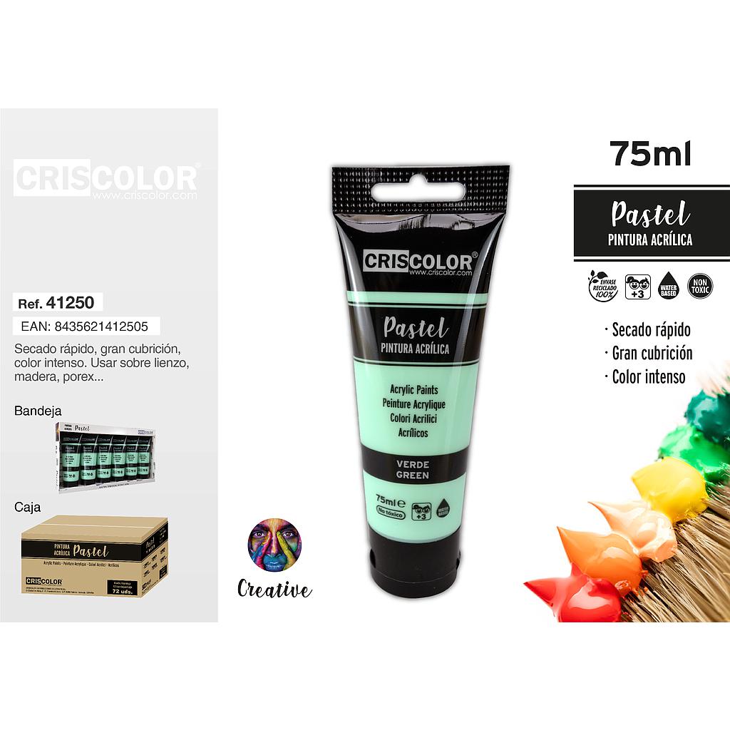 PINTURA ACRILICA TUBO 75ML PASTEL VERDE (Precio Unitario)