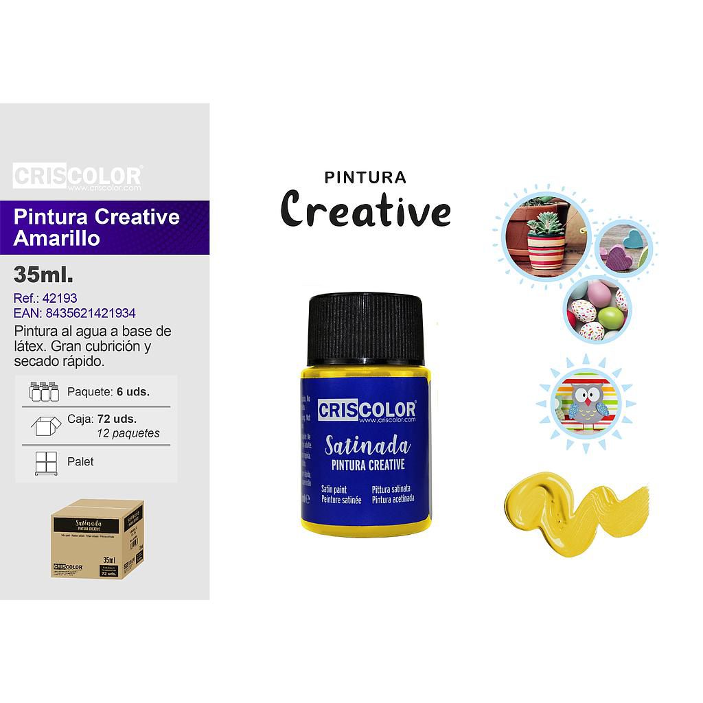 PINTURA CREATIVE BOTE 35ML AMARILLO (Precio Unitario)