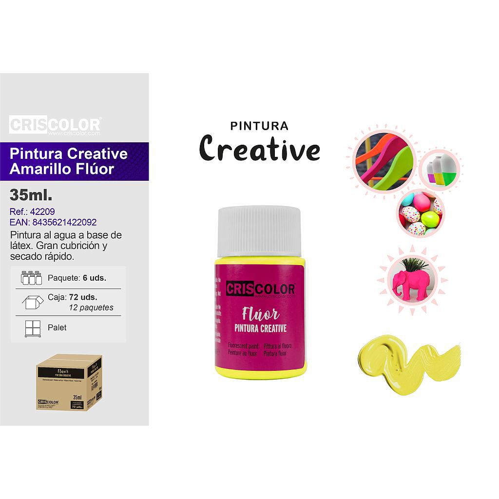 PINTURA CREATIVE BOTE 35ML AMARILLO FLUOR (Precio Unitario)