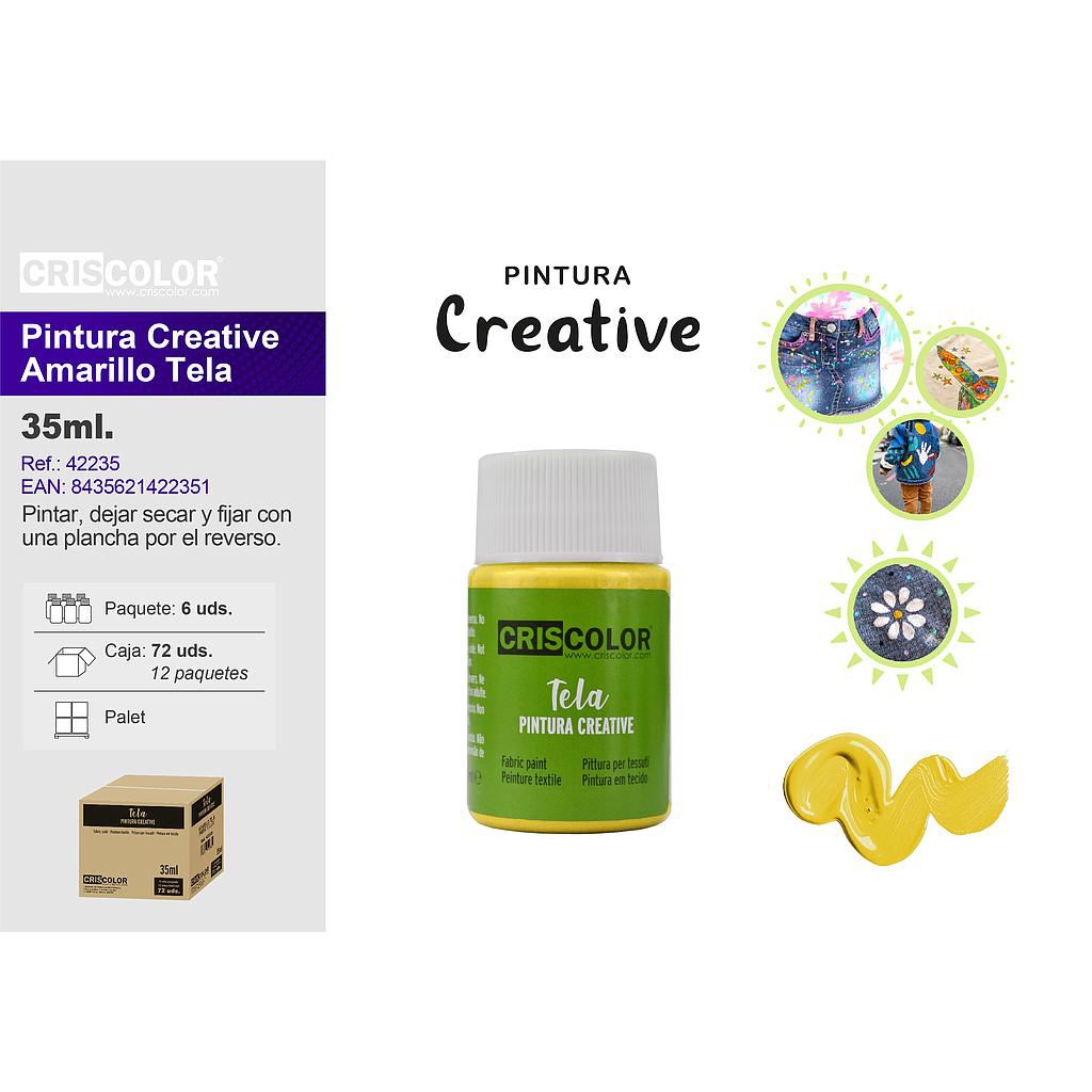 PINTURA CREATIVE BOTE 35ML AMARILLO TELA (Precio Unitario)