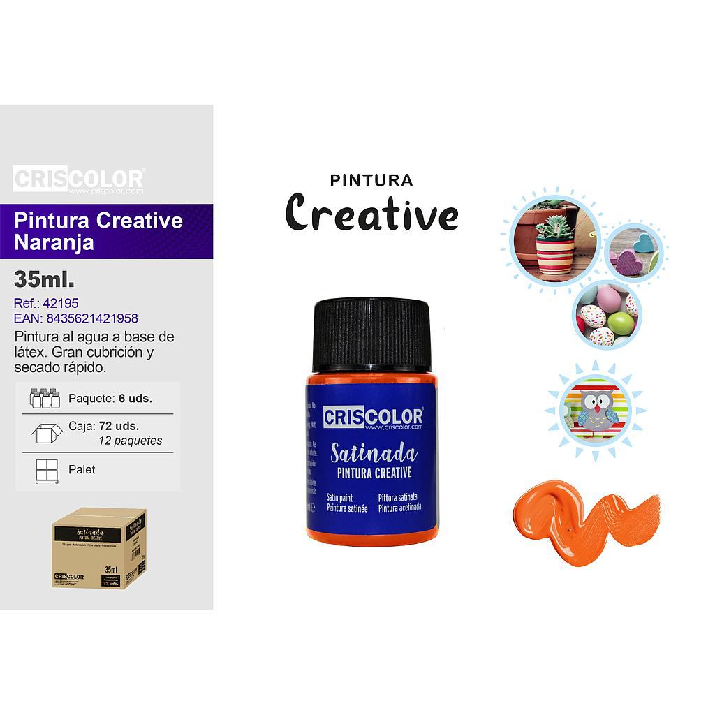 PINTURA CREATIVE BOTE 35ML NARANJA (Precio Unitario)