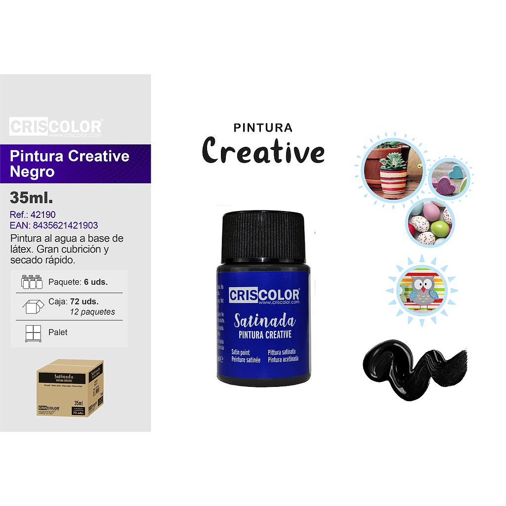 PINTURA CREATIVE BOTE 35ML NEGRO (Precio Unitario)