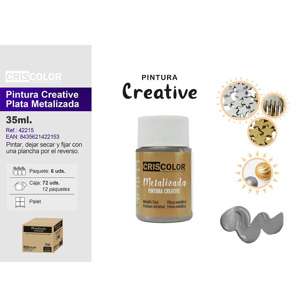 PINTURA CREATIVE BOTE 35ML PLATA METALIZADA (Precio Unitario)