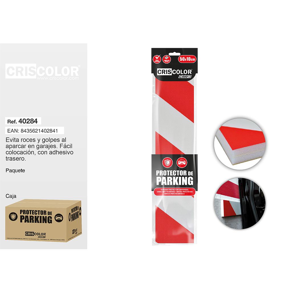 PROTECTOR PARKING 50X10CM BLANCO/ROJO