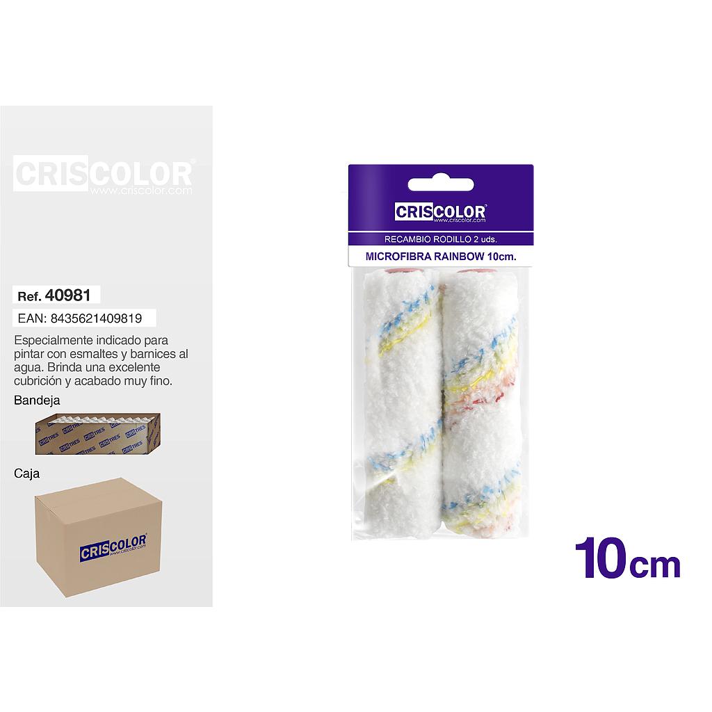 RECAMBIO MICROFIBRA RAINBOW 10CM 2UDS