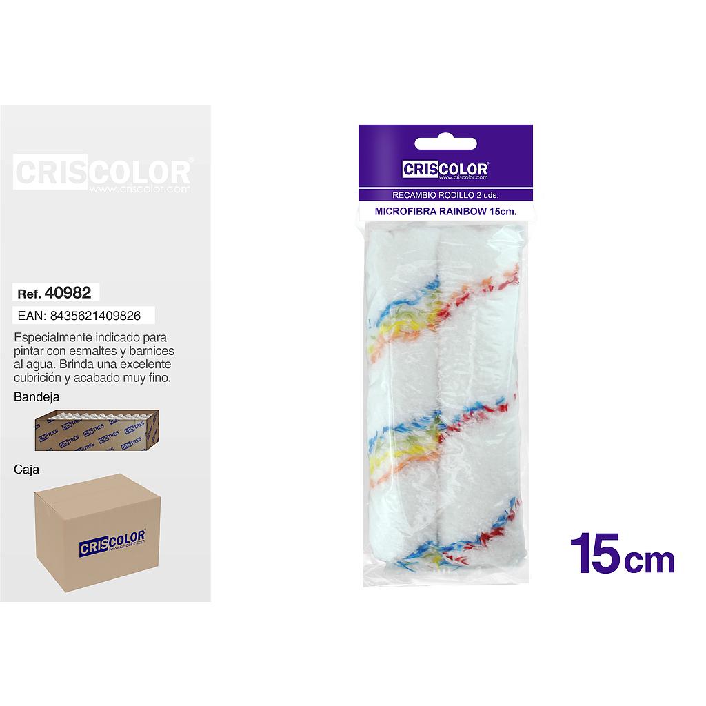 RECAMBIO MICROFIBRA RAINBOW 15CM 2UDS