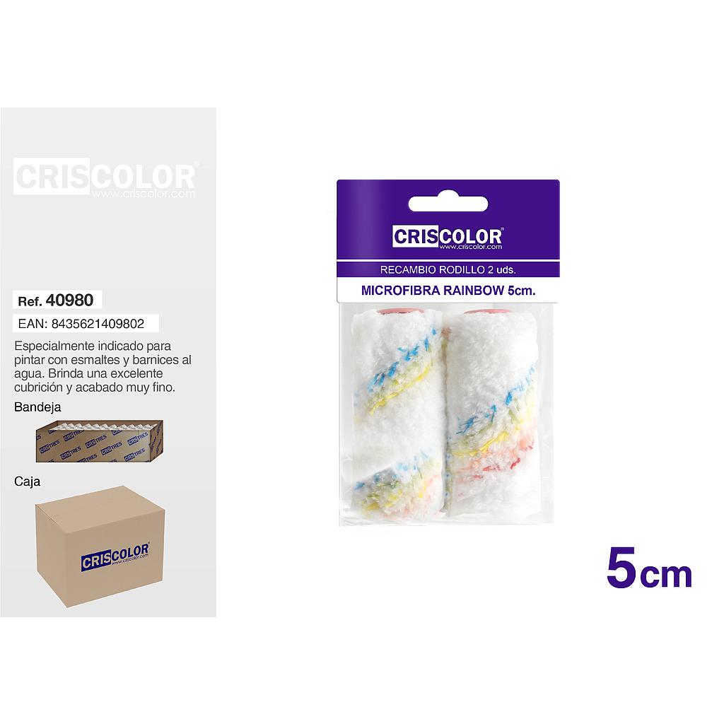 RECAMBIO MICROFIBRA RAINBOW 5CM 2UDS