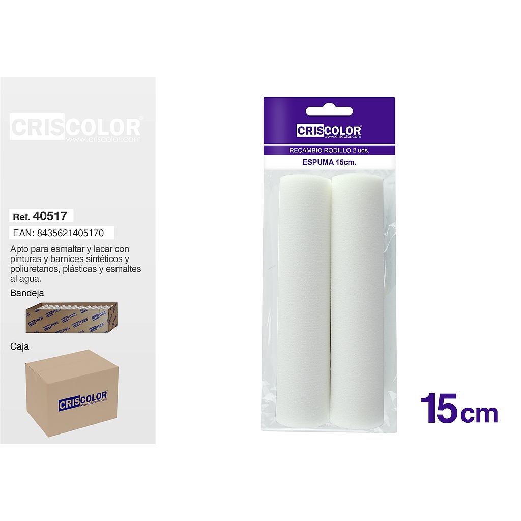 RECAMBIO RODILLO ESPUMA 15CM 2UDS