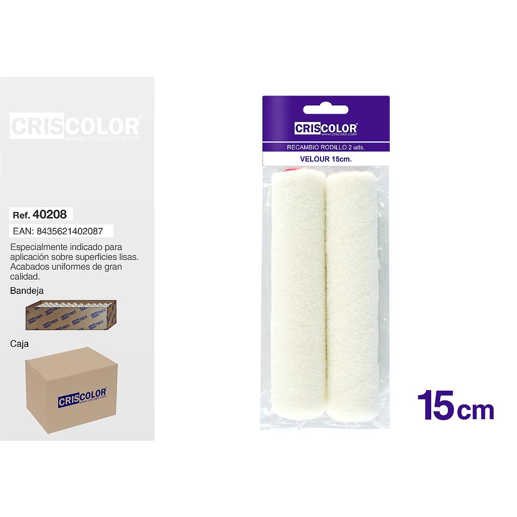 RECAMBIO RODILLO VELOUR 15CM 2UDS