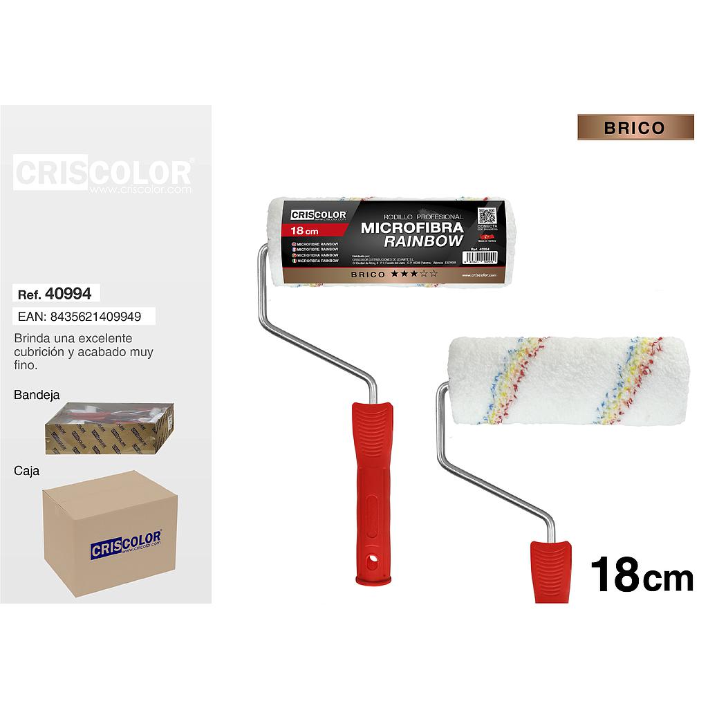 RODILLO MICROFIBRA RAINBOW 18CM