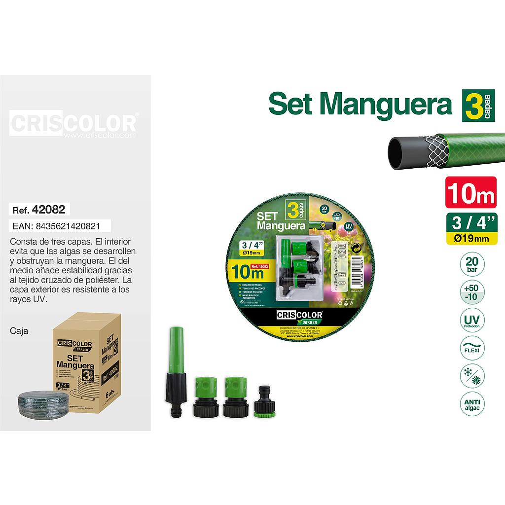 SET MANGUERA 10M 3/4"