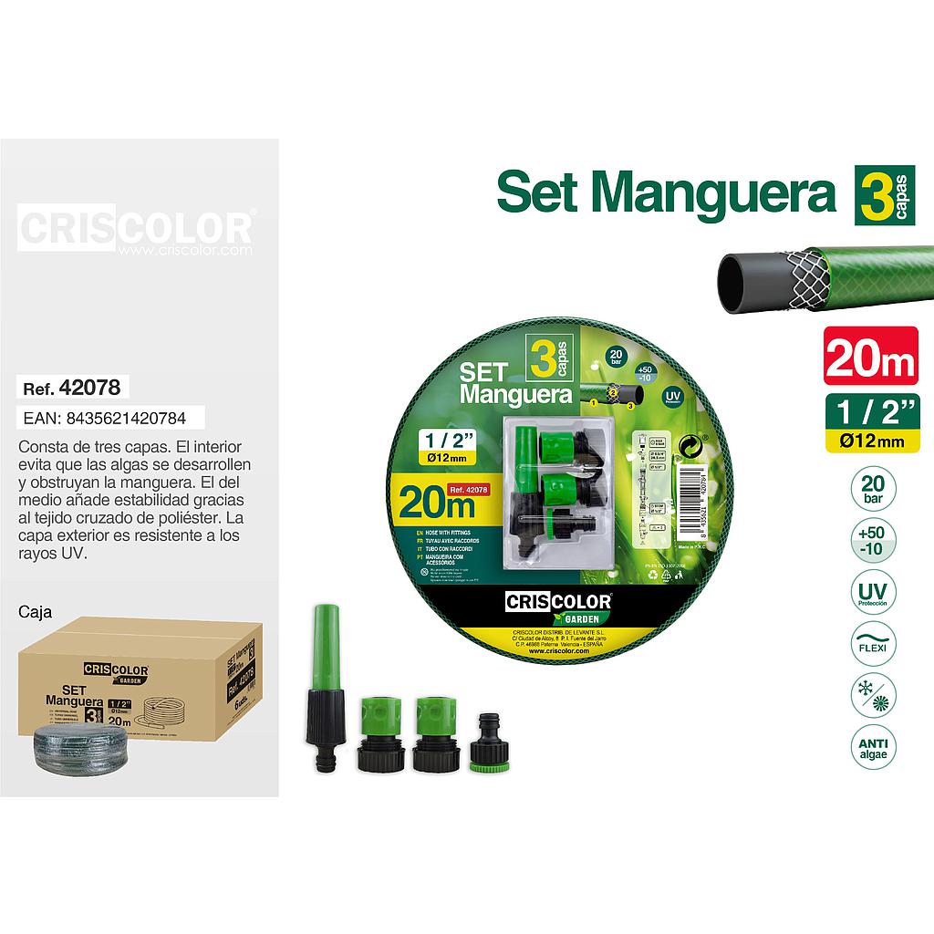 SET MANGUERA 20M 1/2"