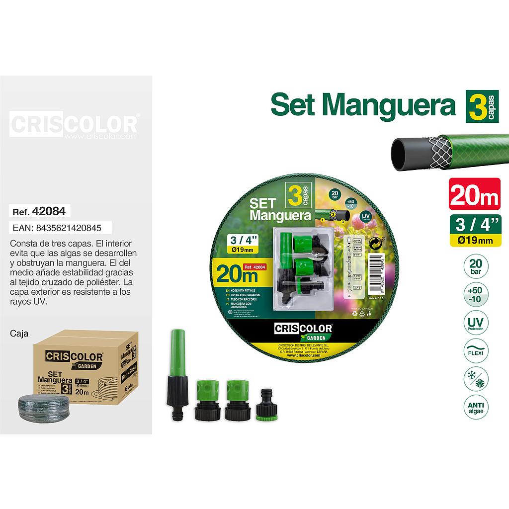 SET MANGUERA 20M 3/4"