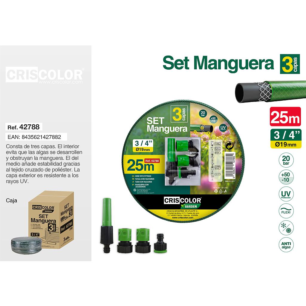 SET MANGUERA 25M 3/4"