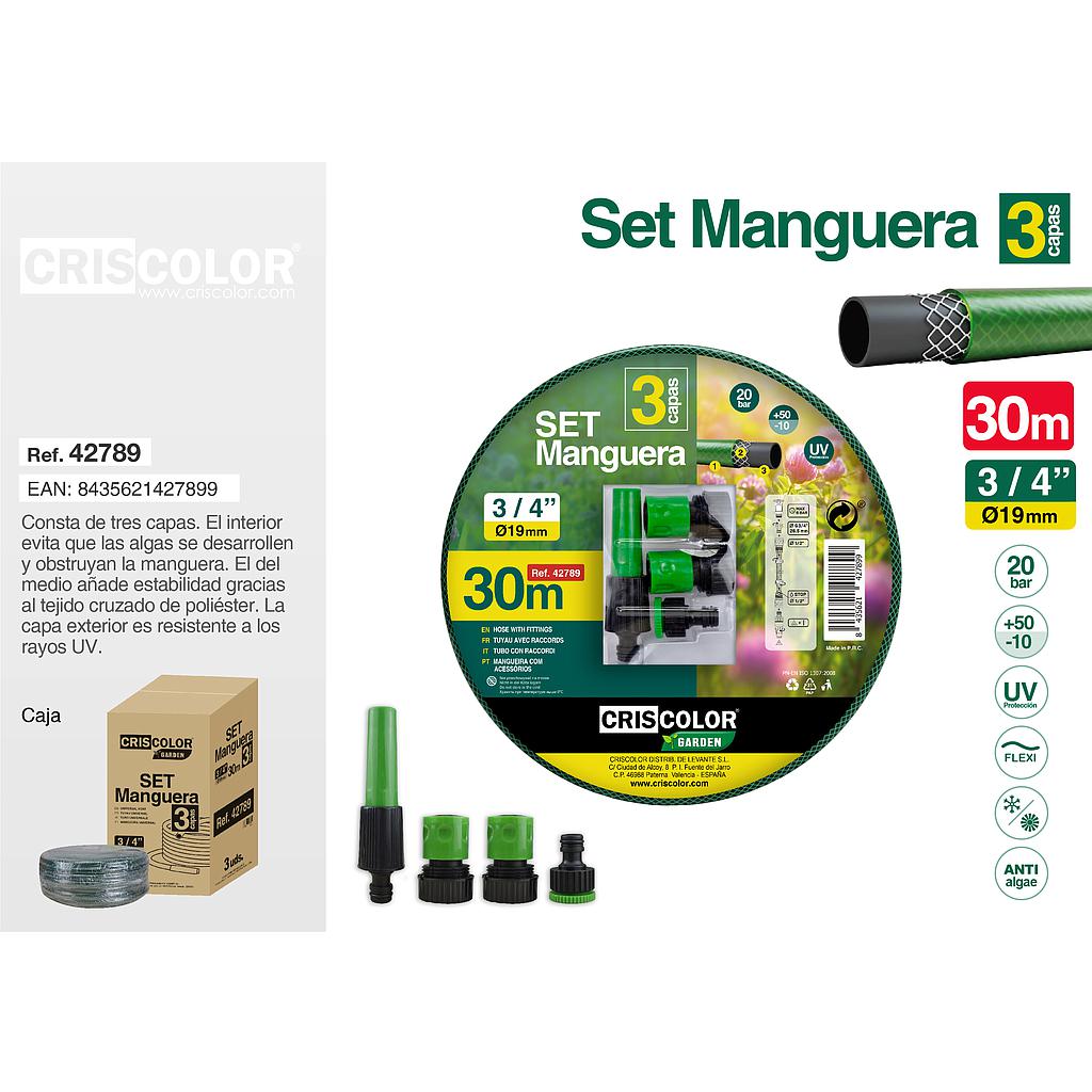 SET MANGUERA 30M 3/4"