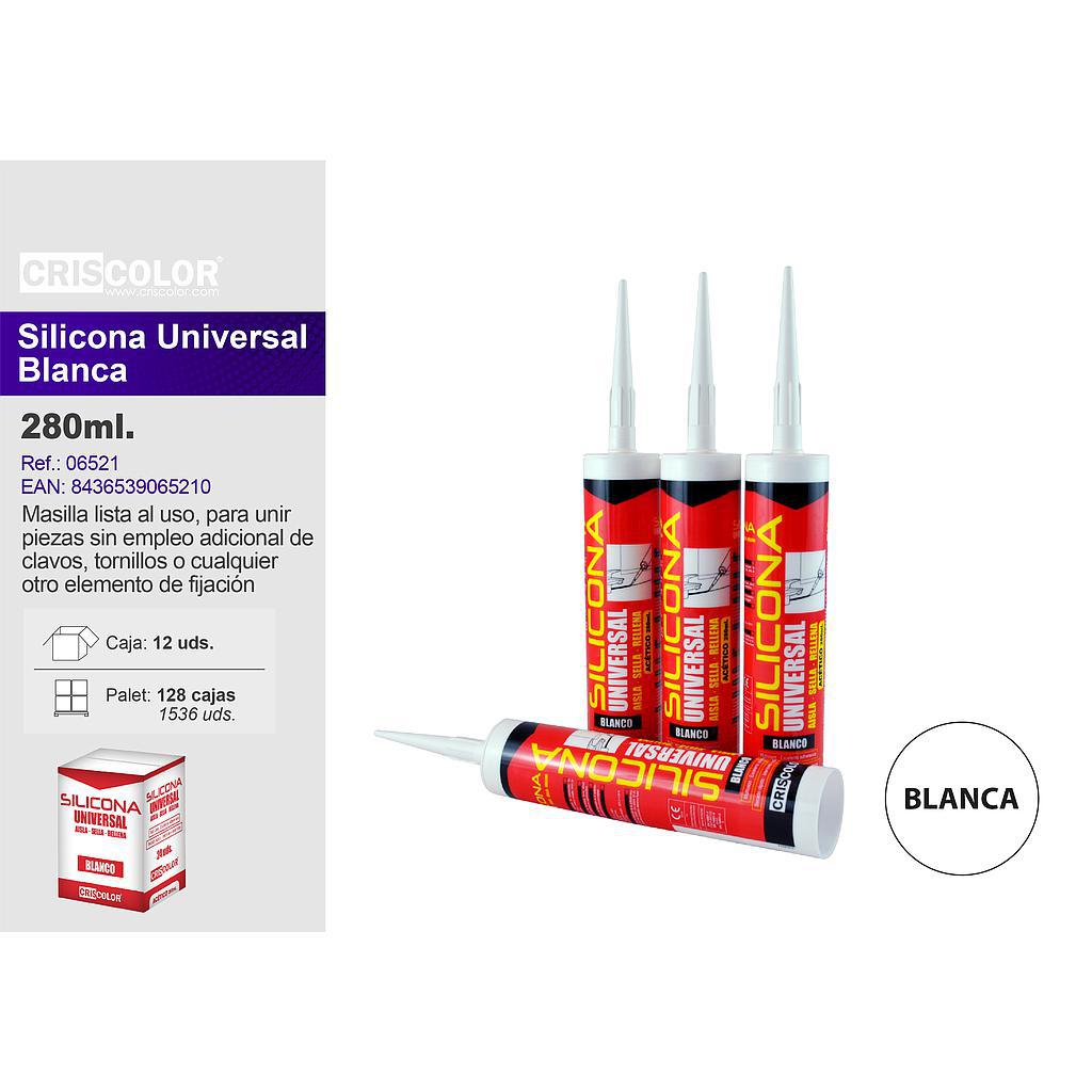 SILICONA UNIVERSAL BLANCO 280ML (Caja de 12Und).