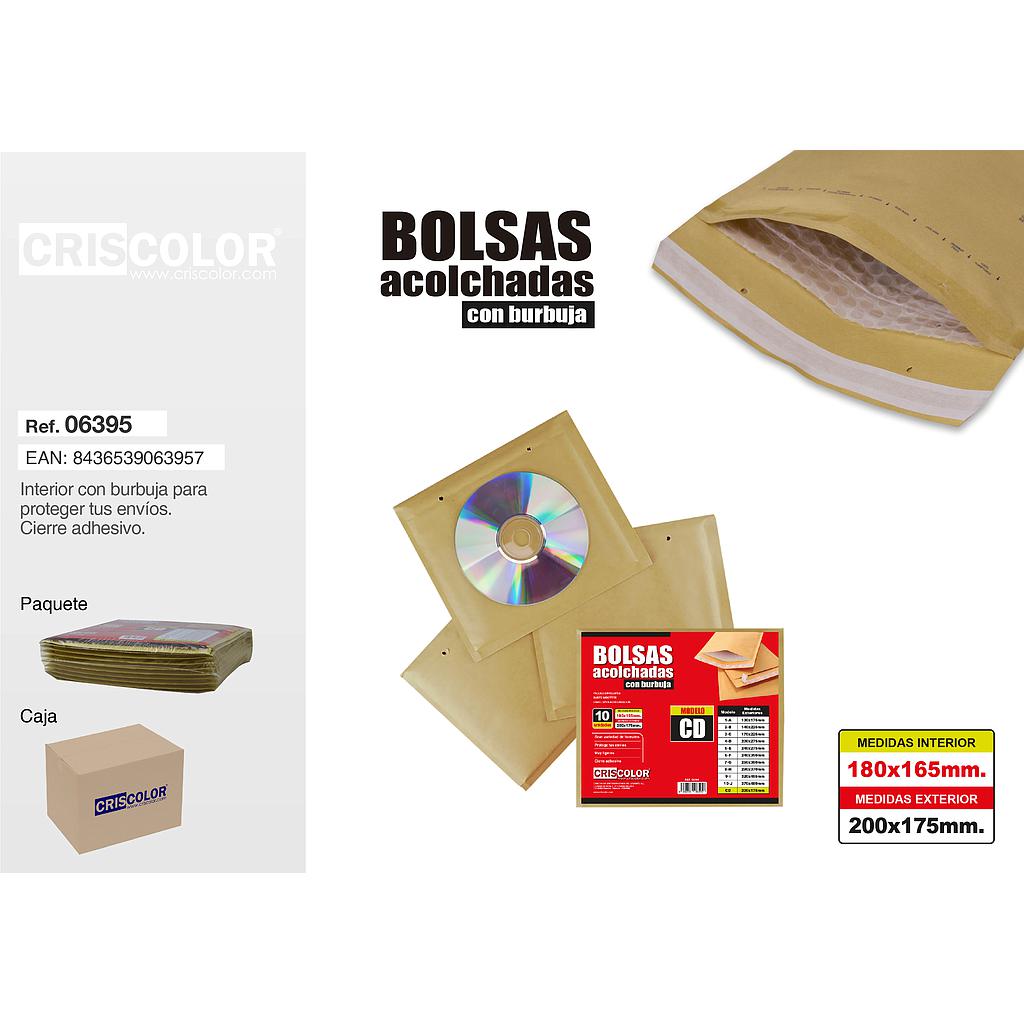 SOBRE ACOLCHADO CD 180X165MM (Paquete 10Und.)