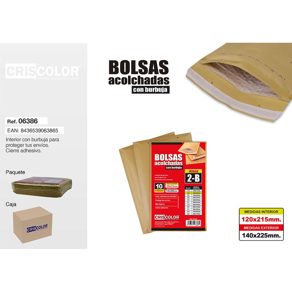 SOBRE ACOLCHADO Nº2 120X215MM (Paquete 10Und.)