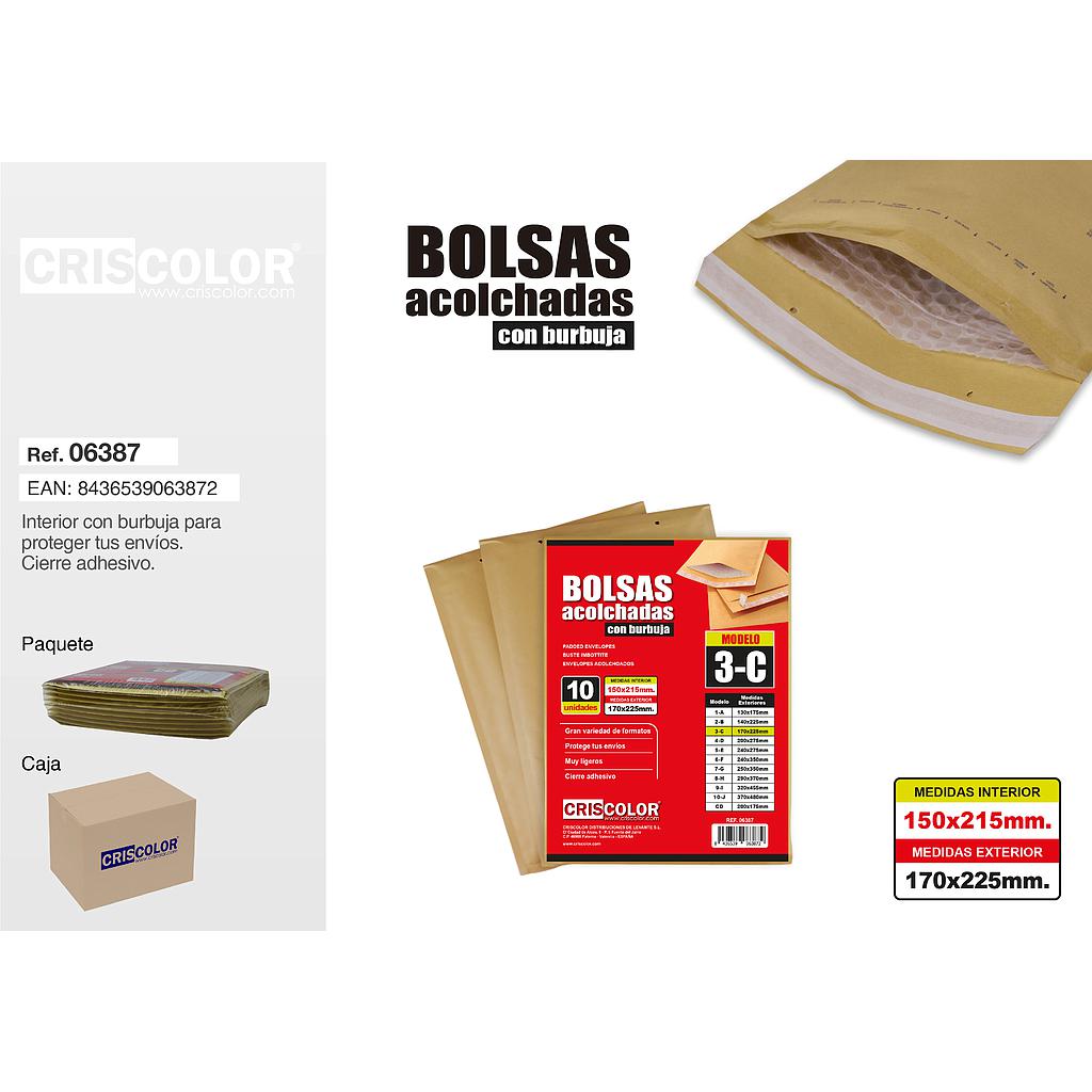 SOBRE ACOLCHADO Nº3 150X215MM (Paquete 10Und.)