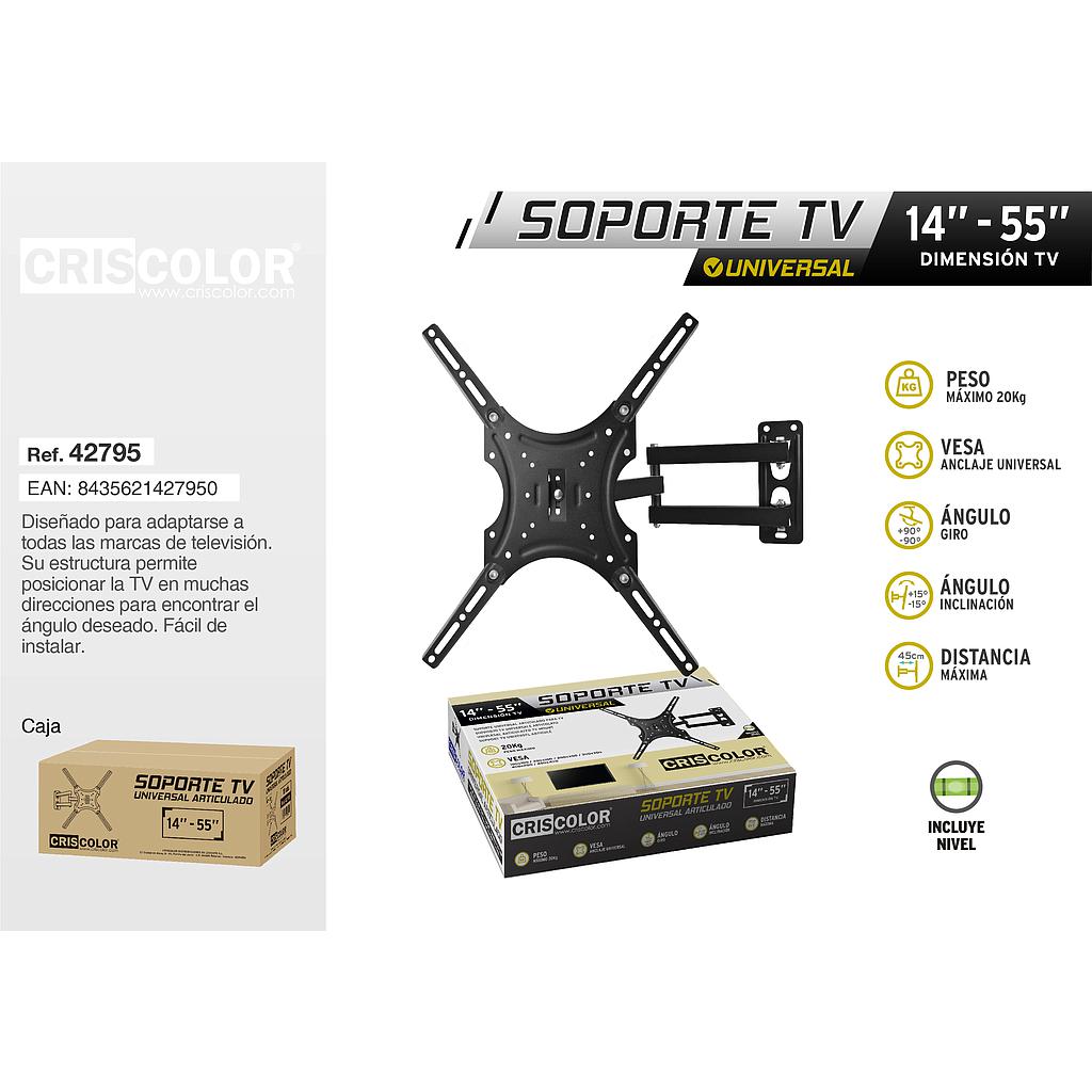 SOPORTE TV UNIVERSAL ARTICULADO 14” - 55” 