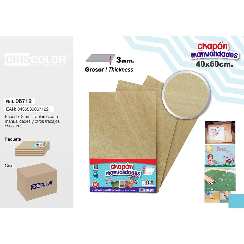 TABLERO CHAPON 40X60CM (Paquete de 12Und.)