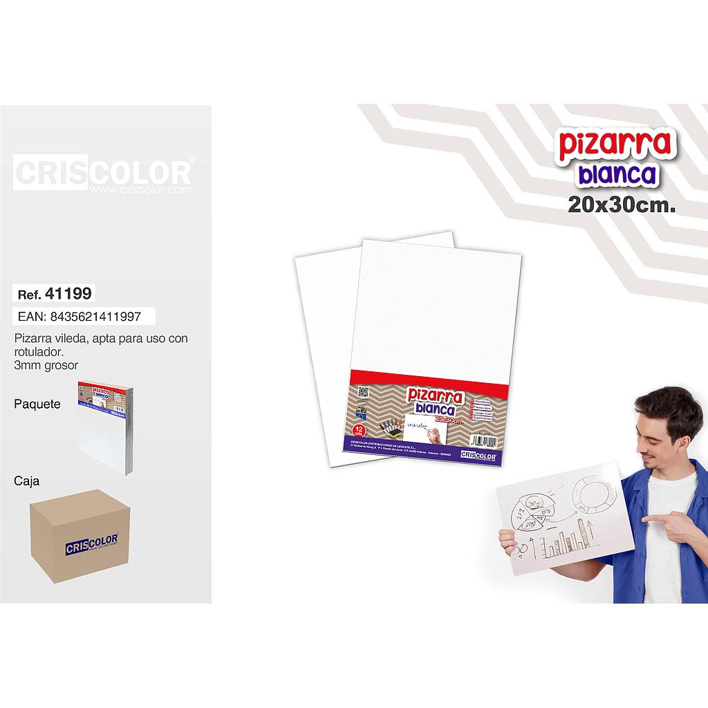 TABLERO PIZARRA BLANCA 20X30CM (Paquete de 12Und.)