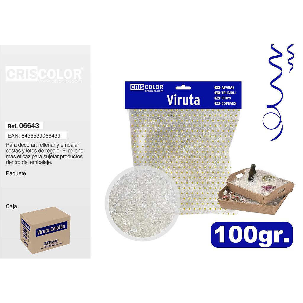 VIRUTA CELOFAN TRANSPARENTE  BOLSA 100G