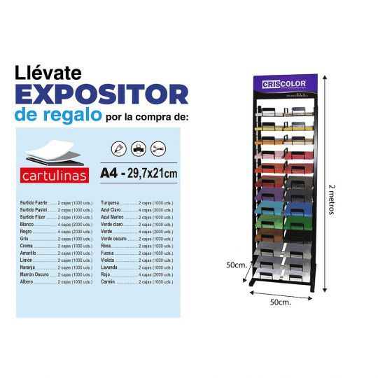 ESTRUCTURA EXPOSITOR CARTULINAS A4 (Gratis por compra mínima) "Consulte"