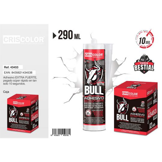 CRISCOLOR BULL ADHESIVO EXTRAFUERTE 290ML (Caja de 12Und).
