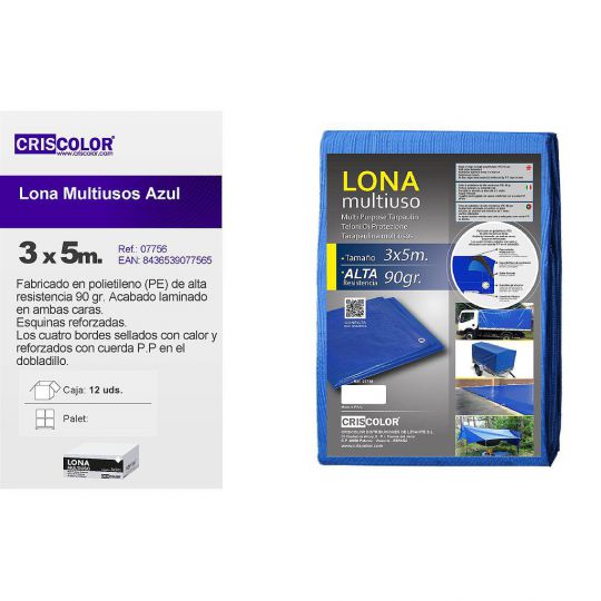 LONA MULTIUSO 3X5M AZUL